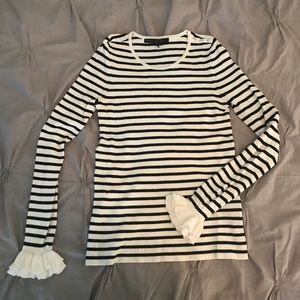 WHBM Women’s Black & White Striped Sweater